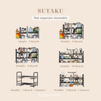 SUTAKU - Rak Tingkat Dapur Under Sink Customized Bebas Atur Papan Keranjang Adjustable Extendable Kitchen Rack