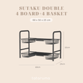 SUTAKU - Rak Tingkat Dapur Under Sink Customized Bebas Atur Papan Keranjang Adjustable Extendable Kitchen Rack