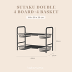 SUTAKU - Rak Tingkat Dapur Under Sink Customized Bebas Atur Papan Keranjang Adjustable Extendable Kitchen Rack