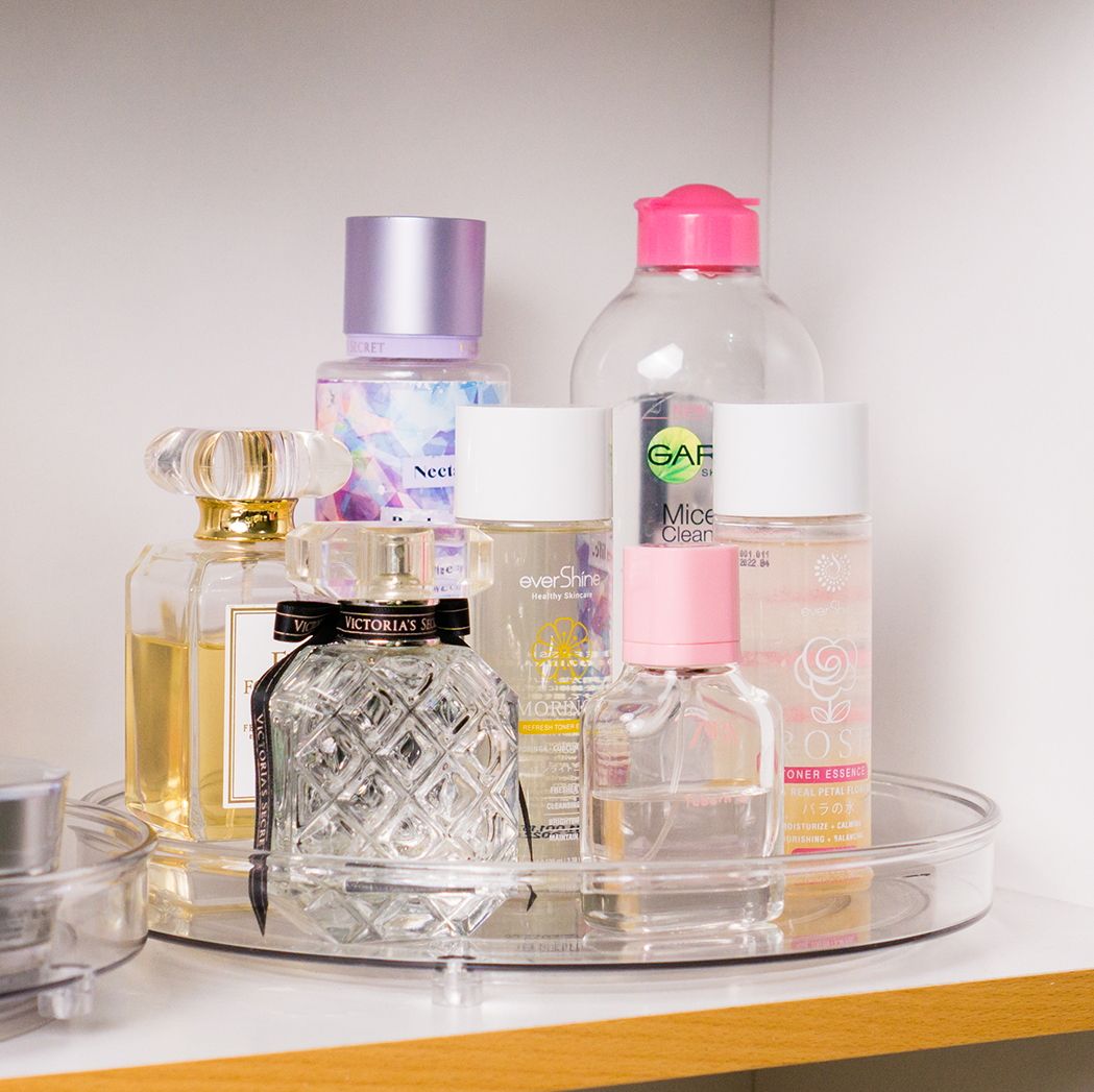 SUZI - Lazy Susan Organizer Putar Akrilik Transparan Single / Double Layer