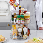 SUZI - Lazy Susan Organizer Putar Akrilik Transparan Single / Double Layer