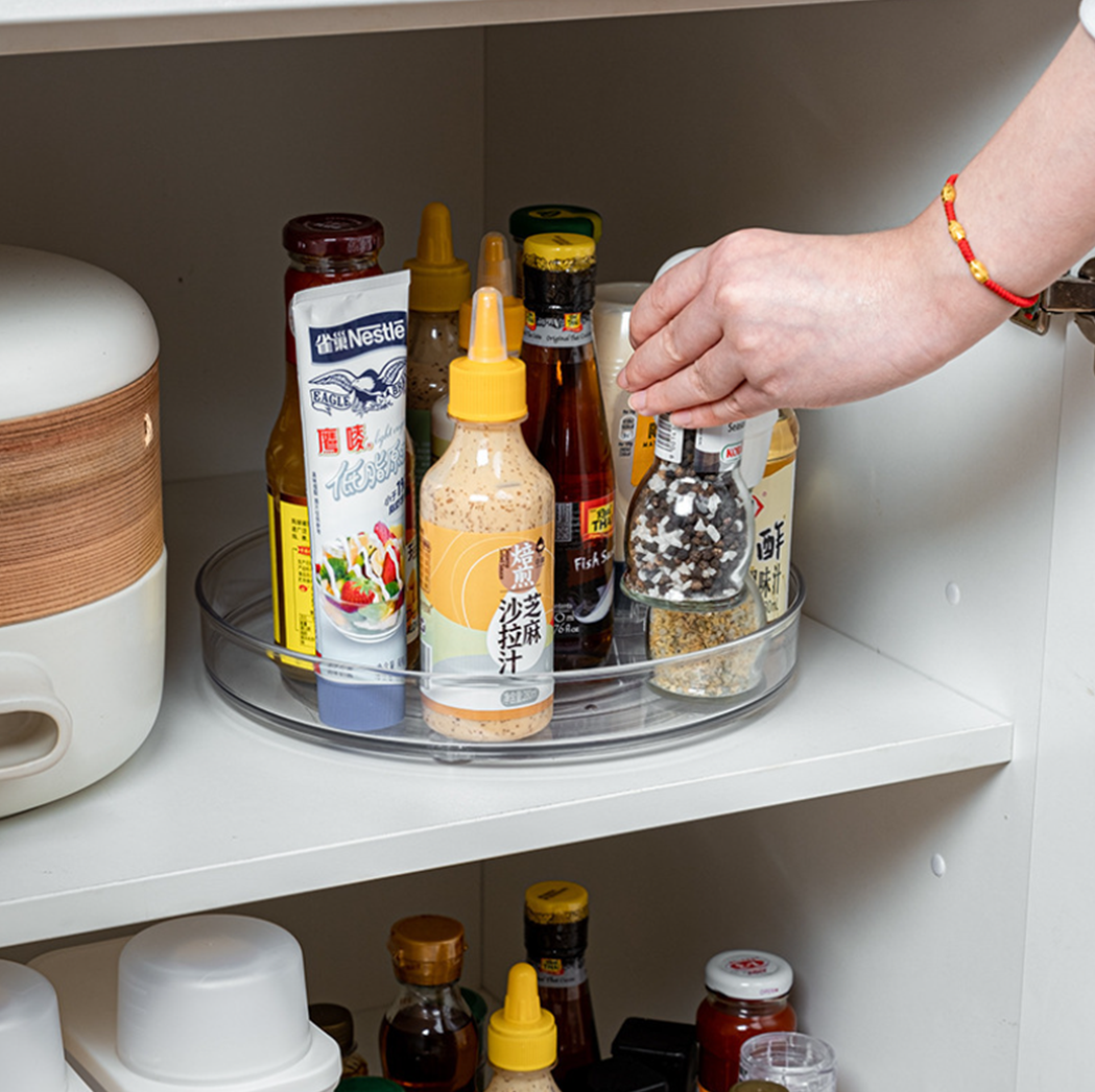 SUZI - Lazy Susan Organizer Putar Akrilik Transparan Single / Double Layer