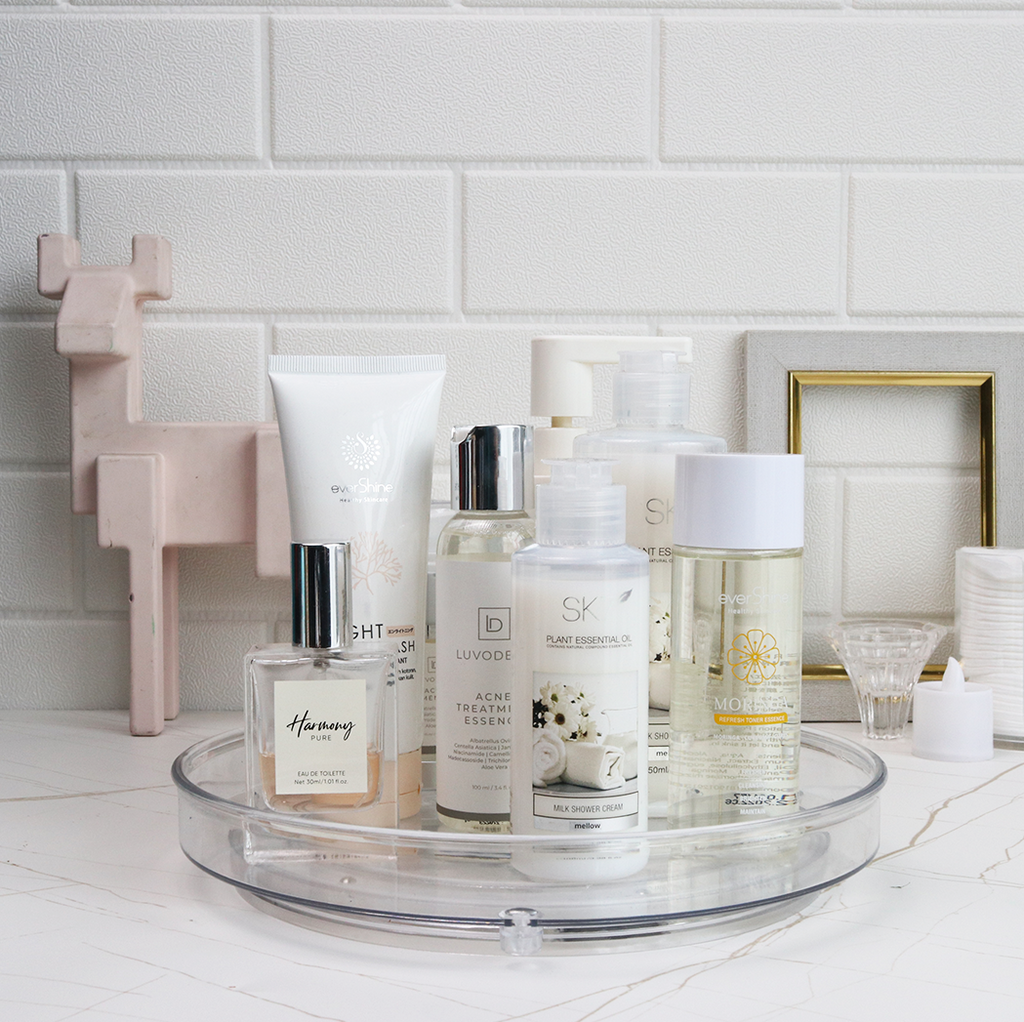 SUZI - Lazy Susan Organizer Putar Akrilik Transparan Single / Double Layer