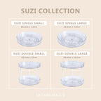 SUZI - Lazy Susan Organizer Putar Akrilik Transparan Single / Double Layer