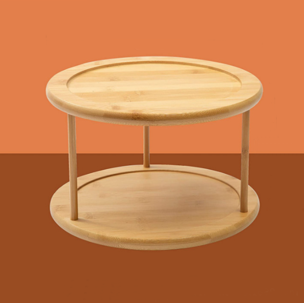 SUZI Bambu - Lazy Susan Bambu Double Layer 2 Tingkat