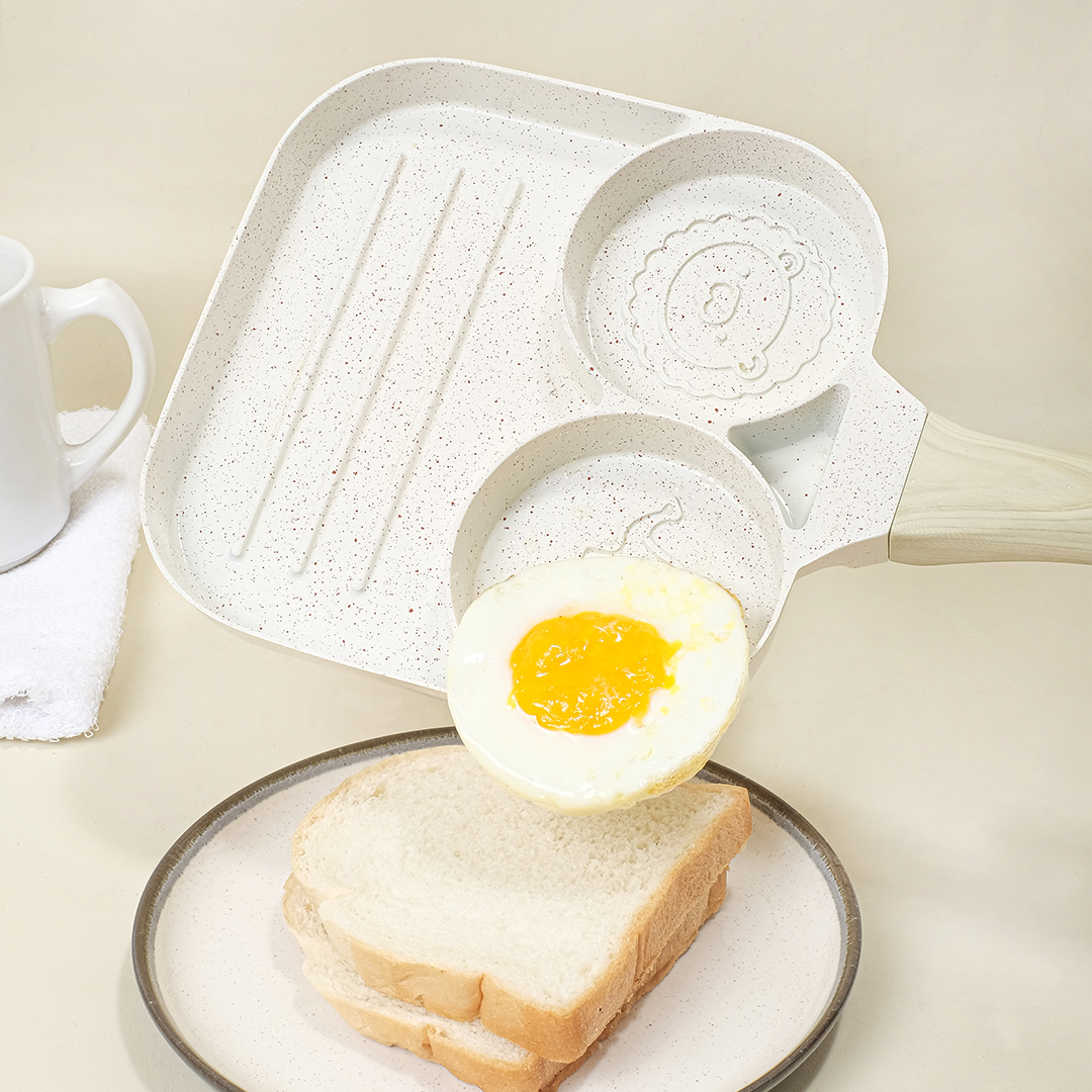 KOOK Brunch Pan - Alat Masak Sarapan Telur Cetak Sosis Sayur Non-toxic Ceramic Non-stick Pan