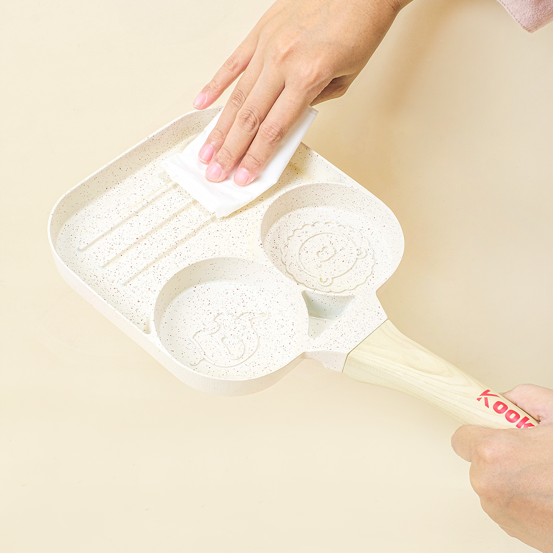 KOOK Brunch Pan - Alat Masak Sarapan Telur Cetak Sosis Sayur Non-toxic Ceramic Non-stick Pan