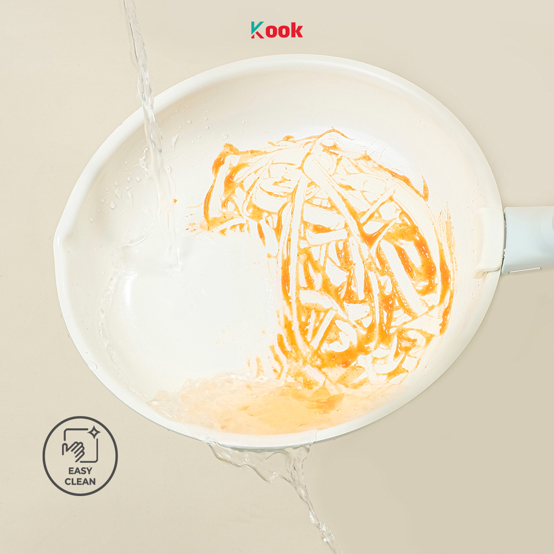 KOOK 6 in 1 Detachable Pan Set - Non-toxic Ceramic Non-stick Pan PTFE PFOA PFAS Lead Cadmium Free Peralatan Masak Anti Lengket Pegangan Lepas Panci Frying Wok Semua Kompor