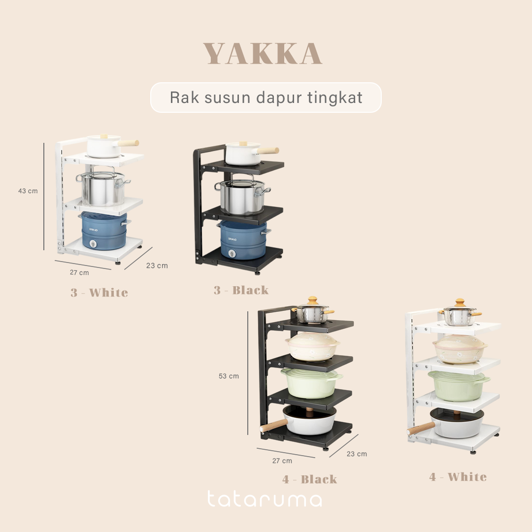 YAKKA  - Rak Dapur Bawah Kabinet Tempat Penyimpanan Panci Alat Dapur Tingkat Kitchen Rack Multilapis Susun